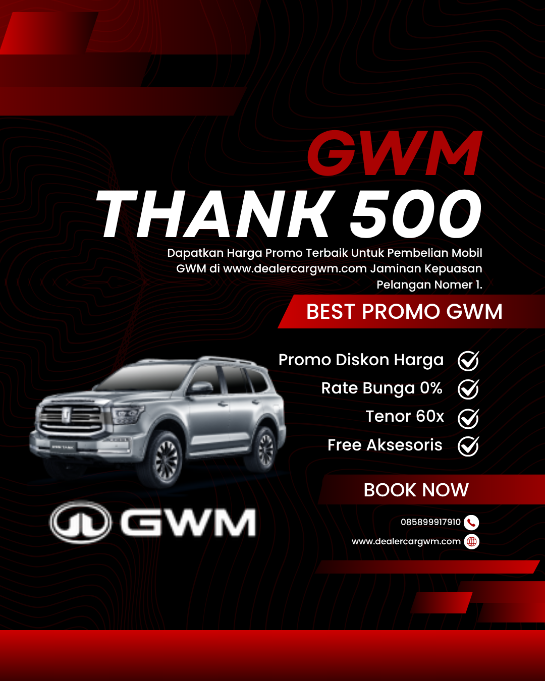 Promo Premium GWM Tank 500 Hybrid SUV Surabaya